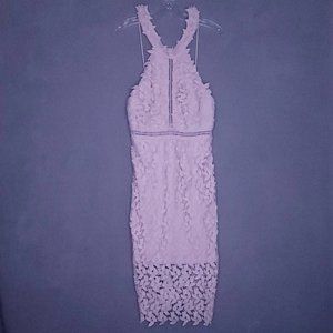 Bardot Womens Gemma Lace Halter Prosecco Sheath Dress Pink Sleeveless XS New